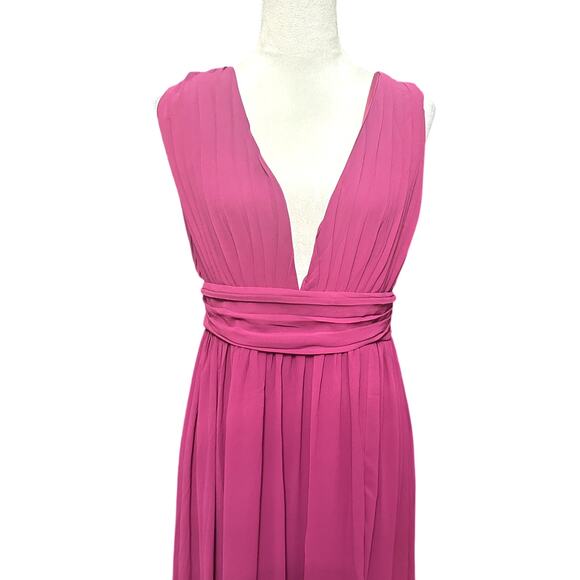 Love By Design Georgette Maxi Dress Plunge V Neck Sleeveless Purple W Large NWT - Picture 3 of 8